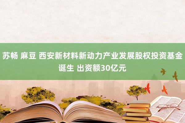 苏畅 麻豆 西安新材料新动力产业发展股权投资基金诞生 出资额30亿元