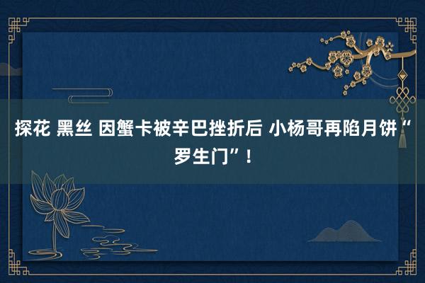 探花 黑丝 因蟹卡被辛巴挫折后 小杨哥再陷月饼“罗生门”！