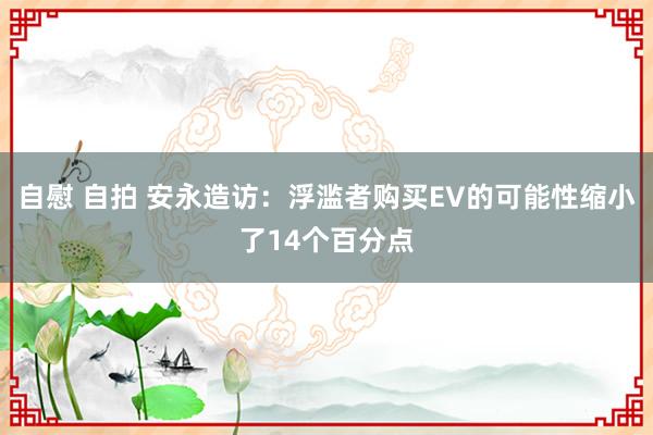 自慰 自拍 安永造访：浮滥者购买EV的可能性缩小了14个百分点