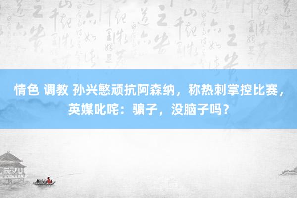 情色 调教 孙兴慜顽抗阿森纳，称热刺掌控比赛，英媒叱咤：骗子，没脑子吗？