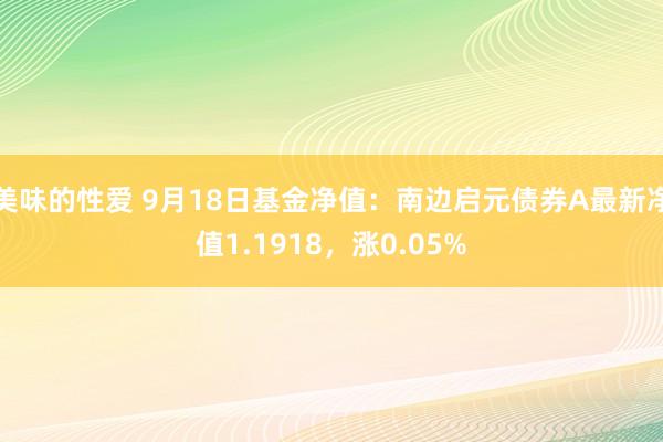 美味的性爱 9月18日基金净值：南边启元债券A最新净值1.1918，涨0.05%