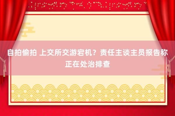 自拍偷拍 上交所交游宕机？责任主谈主员报告称正在处治排查