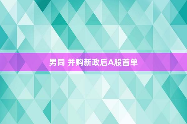 男同 并购新政后A股首单