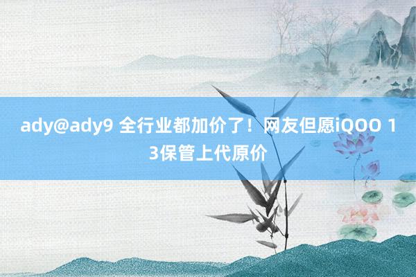 ady@ady9 全行业都加价了！网友但愿iQOO 13保管上代原价