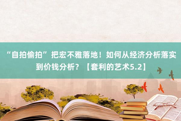 “自拍偷拍” 把宏不雅落地！如何从经济分析落实到价钱分析？【套利的艺术5.2】