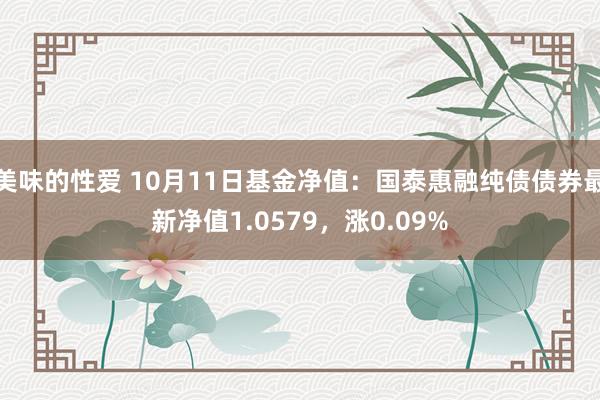 美味的性爱 10月11日基金净值：国泰惠融纯债债券最新净值1.0579，涨0.09%