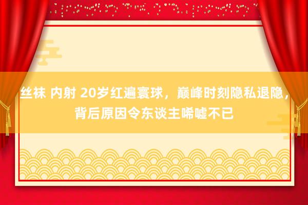 丝袜 内射 20岁红遍寰球，巅峰时刻隐私退隐，背后原因令东谈主唏嘘不已