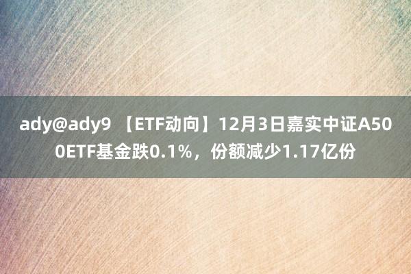 ady@ady9 【ETF动向】12月3日嘉实中证A500ETF基金跌0.1%，份额减少1.17亿份