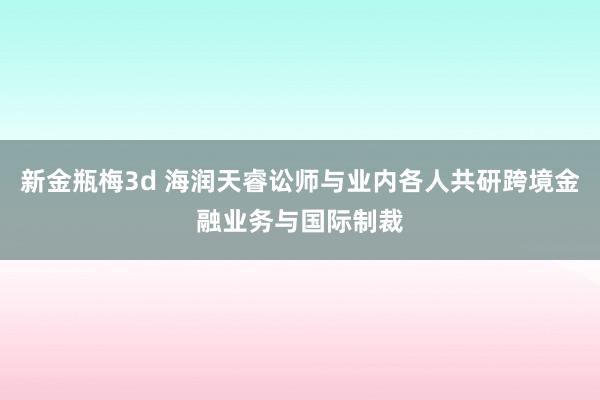 新金瓶梅3d 海润天睿讼师与业内各人共研跨境金融业务与国际制裁