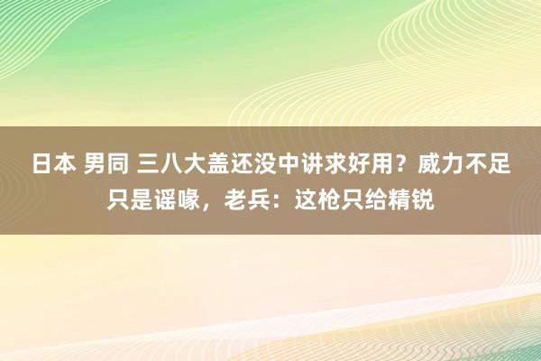 日本 男同 三八大盖还没中讲求好用？威力不足只是谣喙，老兵：这枪只给精锐