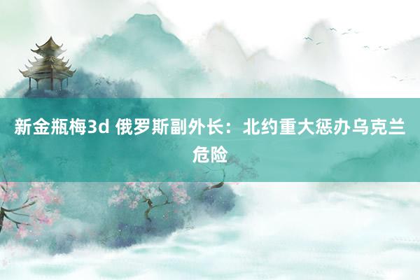 新金瓶梅3d 俄罗斯副外长：北约重大惩办乌克兰危险