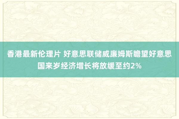 香港最新伦理片 好意思联储威廉姆斯瞻望好意思国来岁经济增长将放缓至约2%