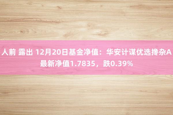 人前 露出 12月20日基金净值：华安计谋优选搀杂A最新净值1.7835，跌0.39%