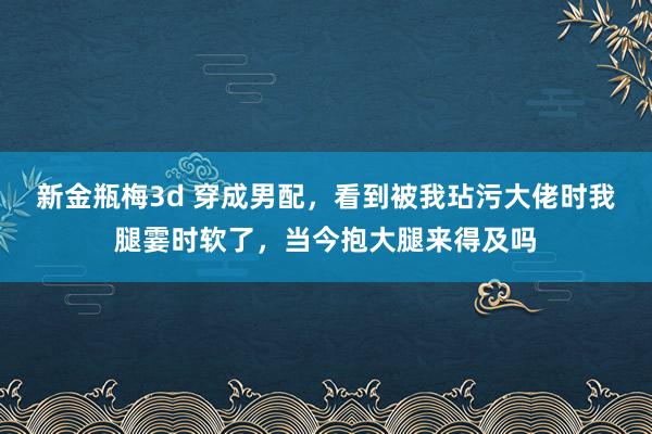 新金瓶梅3d 穿成男配，看到被我玷污大佬时我腿霎时软了，当今抱大腿来得及吗