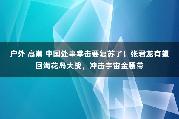 户外 高潮 中国处事拳击要复苏了！张君龙有望回海花岛大战，冲击宇宙金腰带