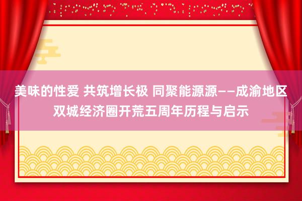 美味的性爱 共筑增长极 同聚能源源——成渝地区双城经济圈开荒五周年历程与启示