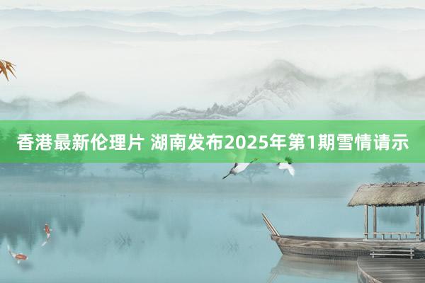 香港最新伦理片 湖南发布2025年第1期雪情请示